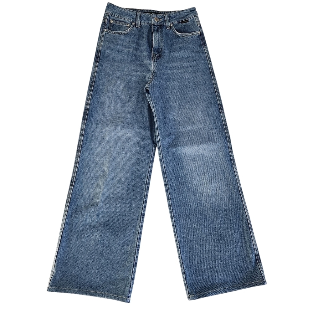 MAVI Blue High-Rise Wide Leg Organic Cotton Jeans 25 waist